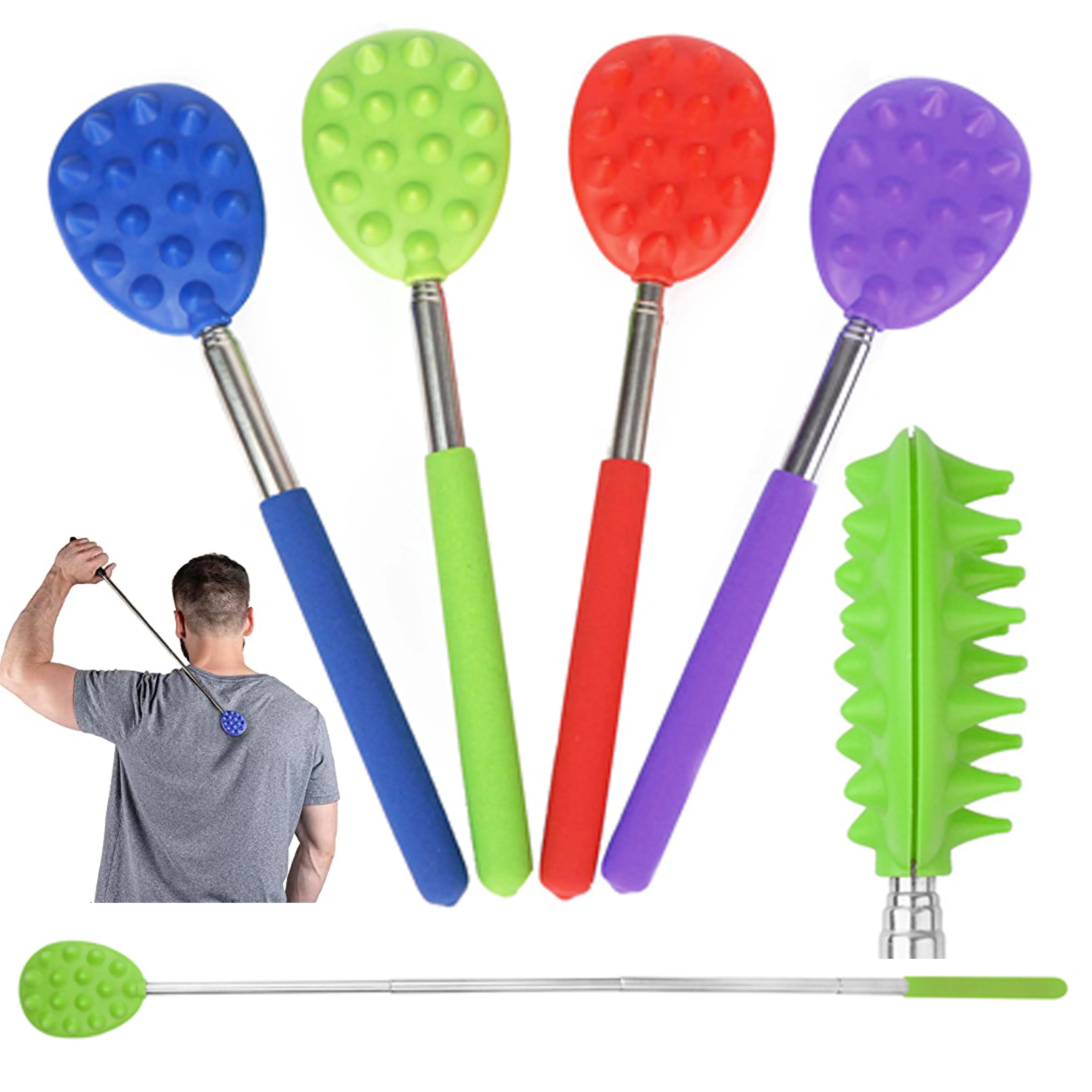 1 Extendable Cactus Back Scratcher Double Side Itch Relieve Back Neck Head Beard Body