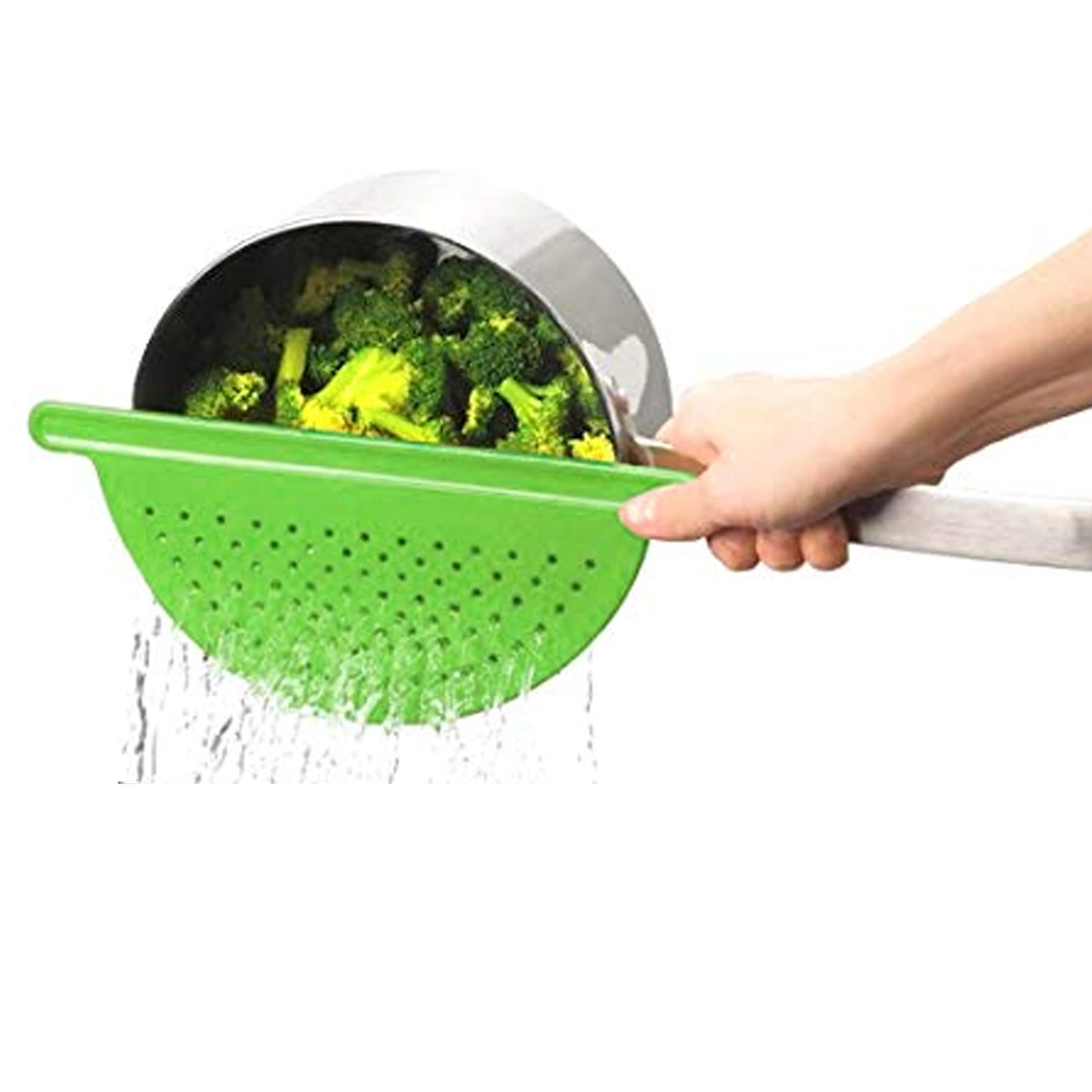 2 X Kitchen Strainer Handheld Pot Pan Drainer Pasta Colander Sieve Filter Handle