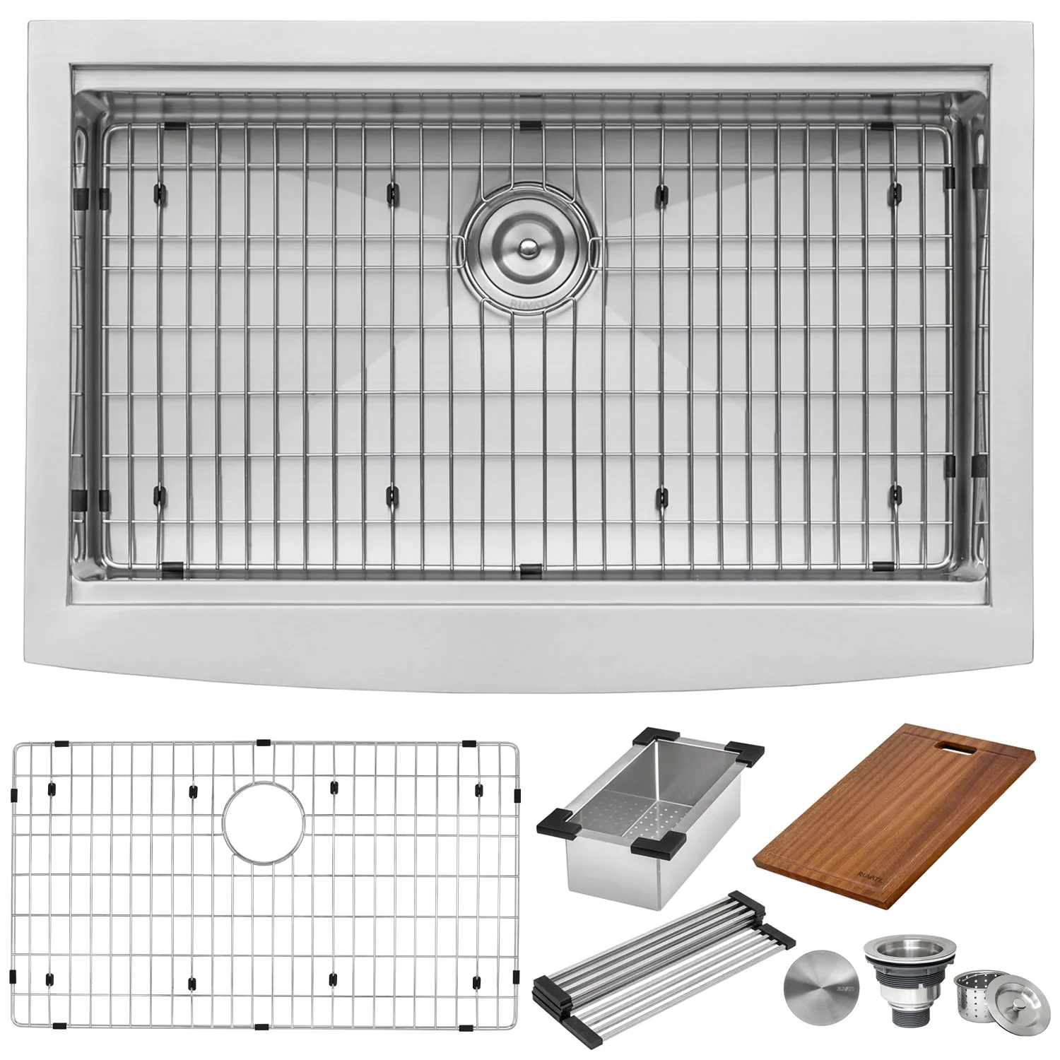 27-inch Apron-front Workstation Farmhouse Kitchen Sink 16 Gauge Stainless Steel Single Bowl
