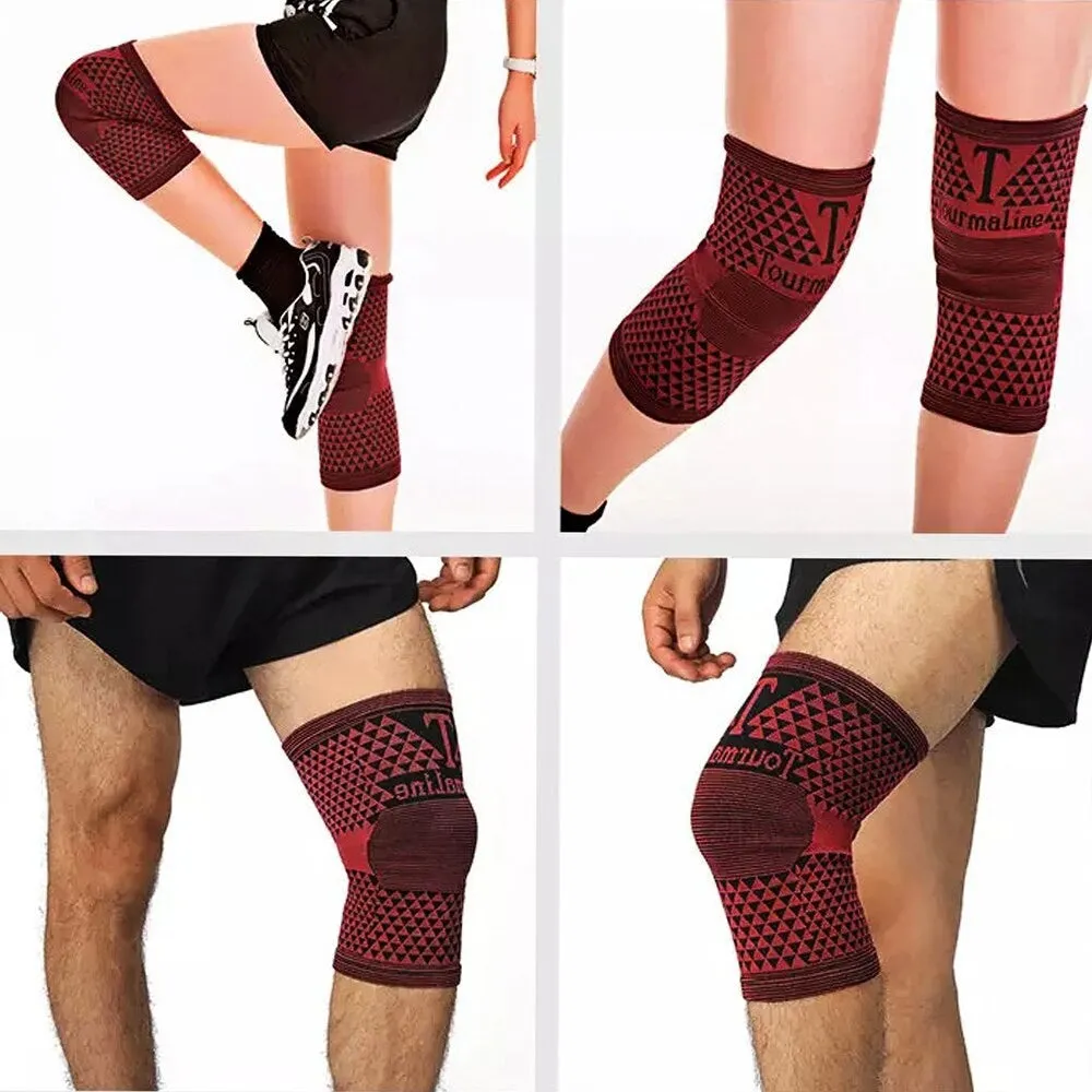 2pcs/pair High Elastic Tourmaline Magnetic Warm Knee Pads for Rheumatoid Arthritis