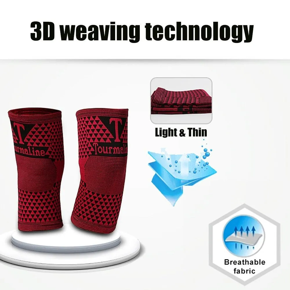 2pcs/pair High Elastic Tourmaline Magnetic Warm Knee Pads for Rheumatoid Arthritis