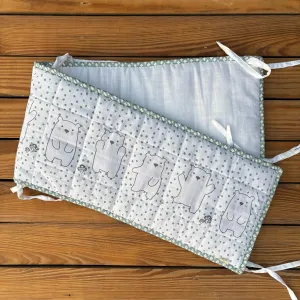 Bears Hug Cot Bumper (Quilted Organic Muslin)
