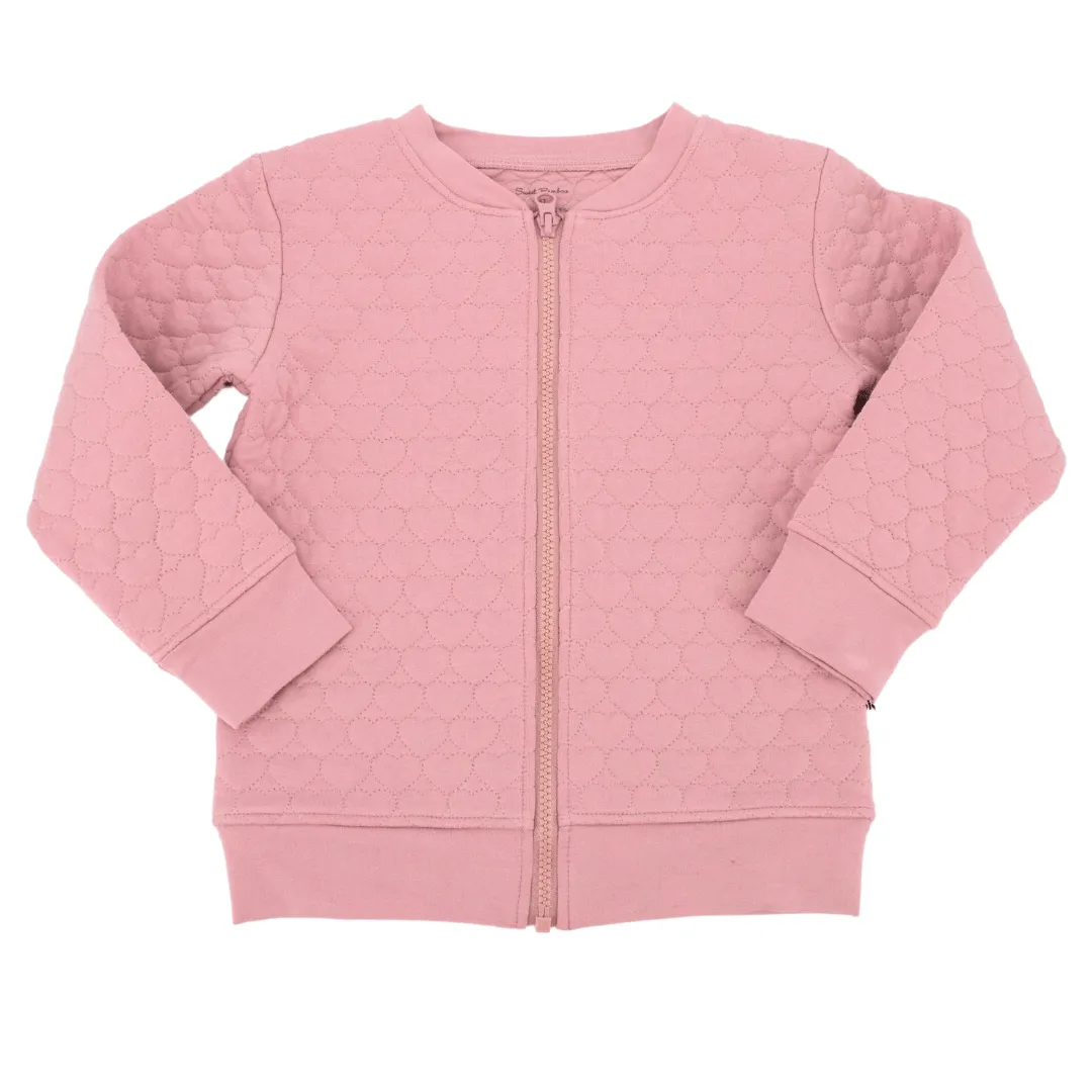 Cozy Quilted Zip Up Pink Jacket