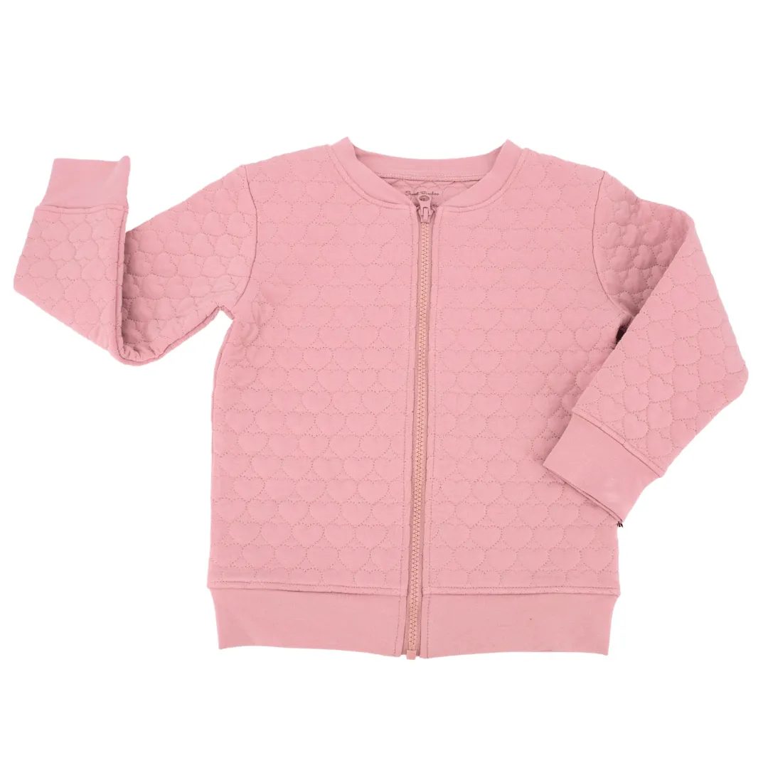 Cozy Quilted Zip Up Pink Jacket