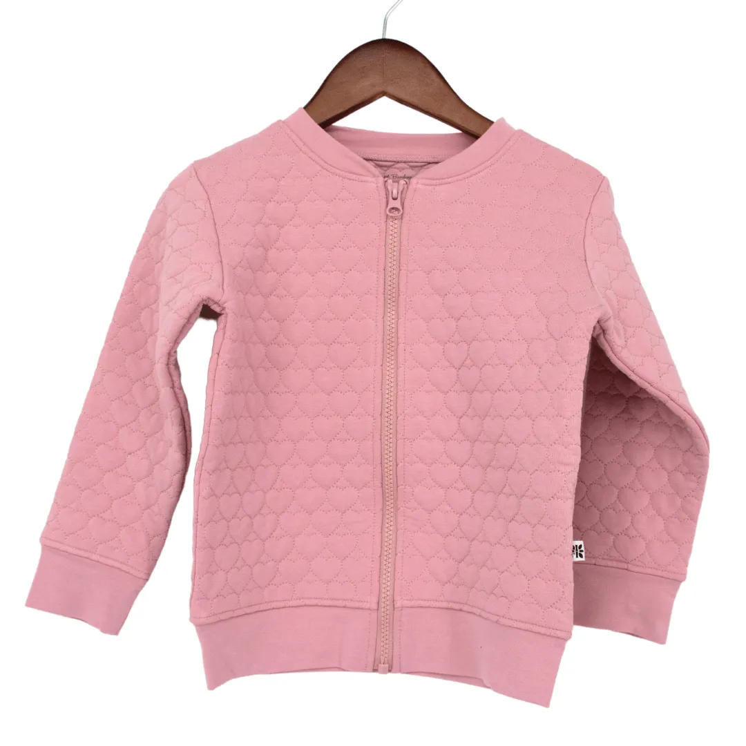 Cozy Quilted Zip Up Pink Jacket