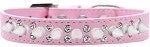 Double Crystal and White Spikes Dog Collar in Many Colors