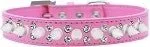 Double Crystal and White Spikes Dog Collar in Many Colors
