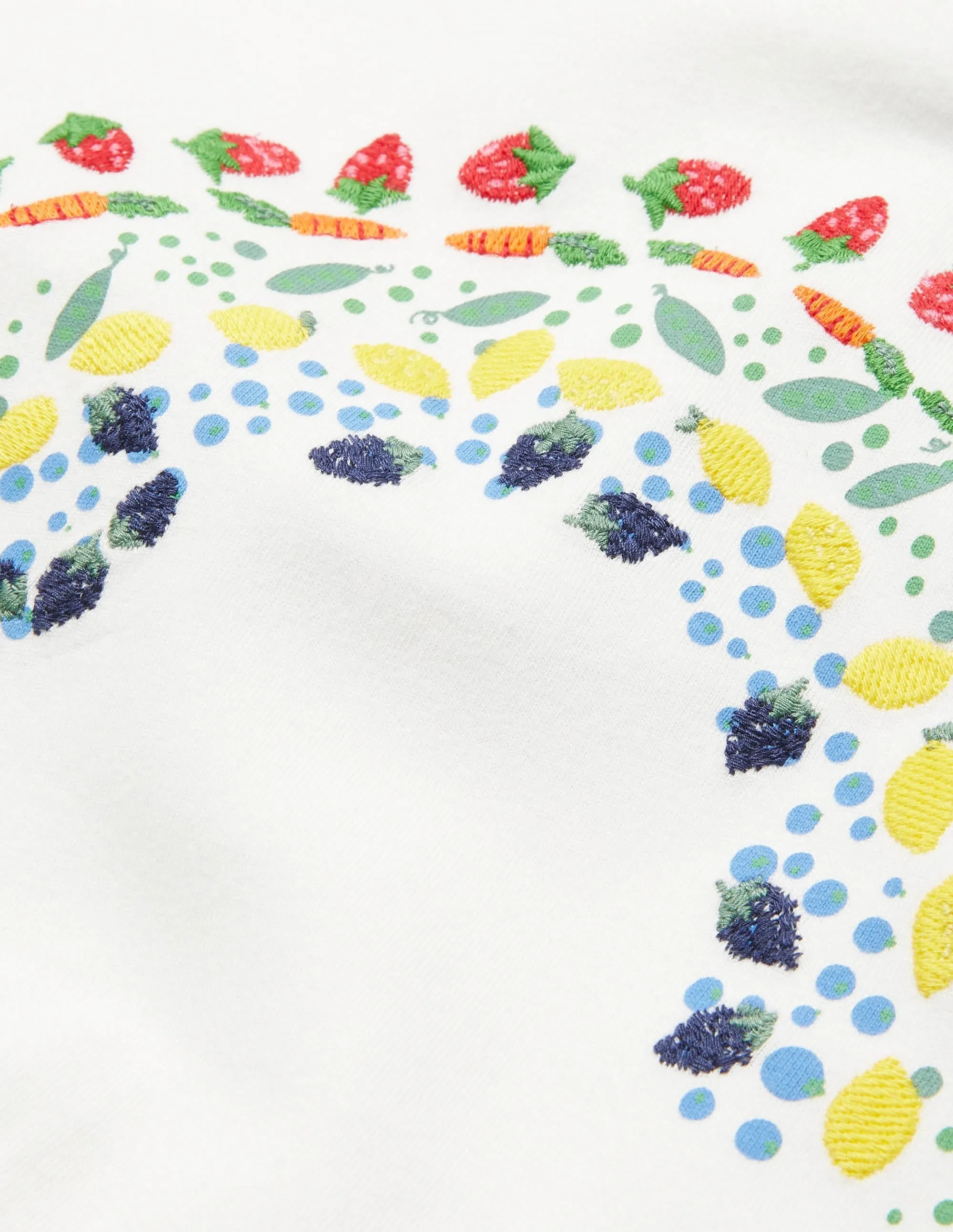 Embroidered Rainbow T-shirt-Ivory Vegetable Rainbow