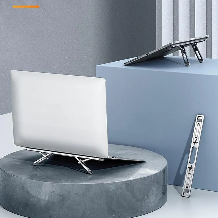 Foldable Aluminum Laptop Stand - Adjustable Height Base