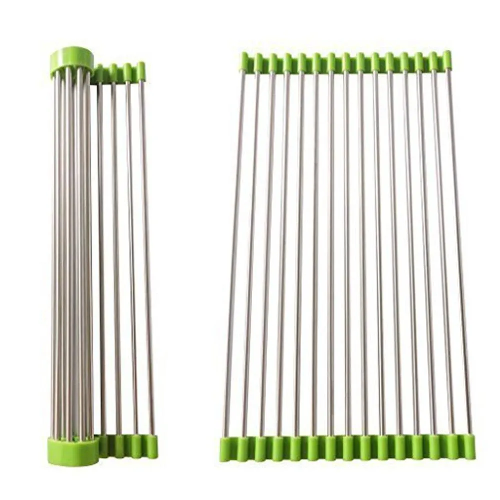 Foldable Drain Rack Kitchen Sink Roll up Dish Drying Rack Portable Dish Rack
