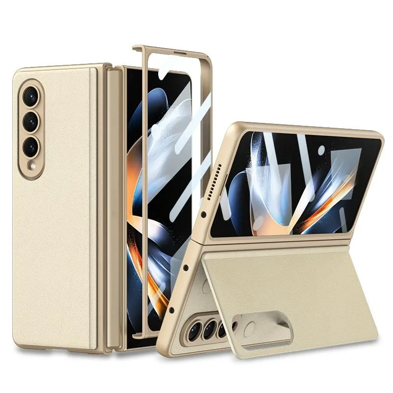 Foldable Leather Case with Stand for Samsung Galaxy z Fold 4 - Ultra Thin