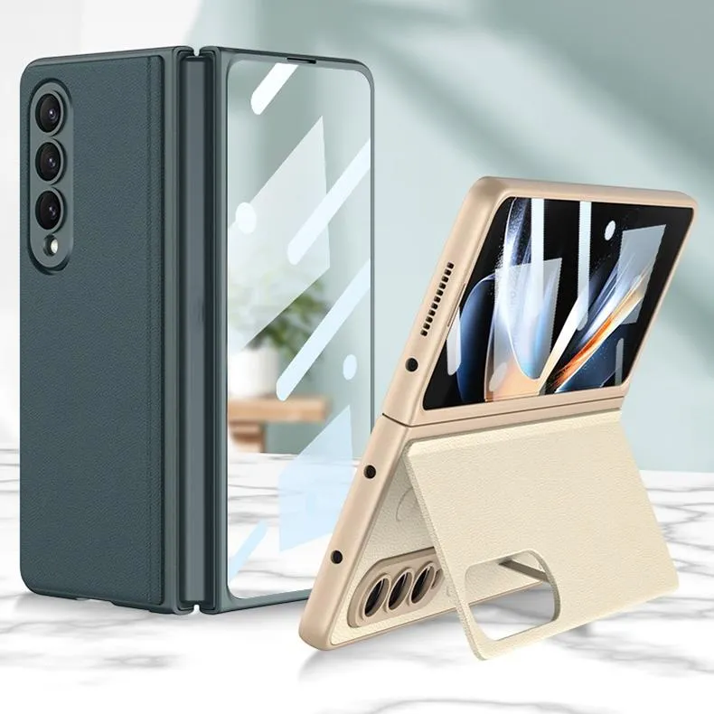 Foldable Leather Case with Stand for Samsung Galaxy z Fold 4 - Ultra Thin