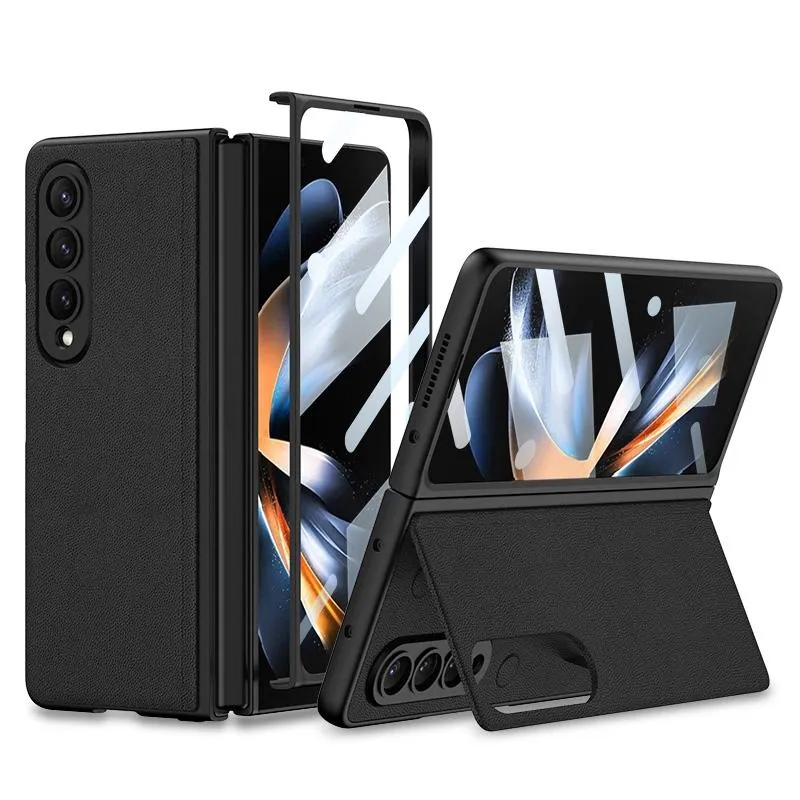 Foldable Leather Case with Stand for Samsung Galaxy z Fold 4 - Ultra Thin