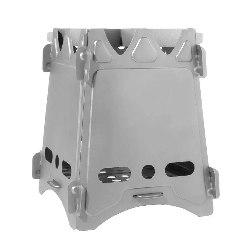 Folding Titanium Wood Stove Portable Camping Stove Wood Burners Backpacking Outdoor Stove for Survival Cooking Picnic Hunting