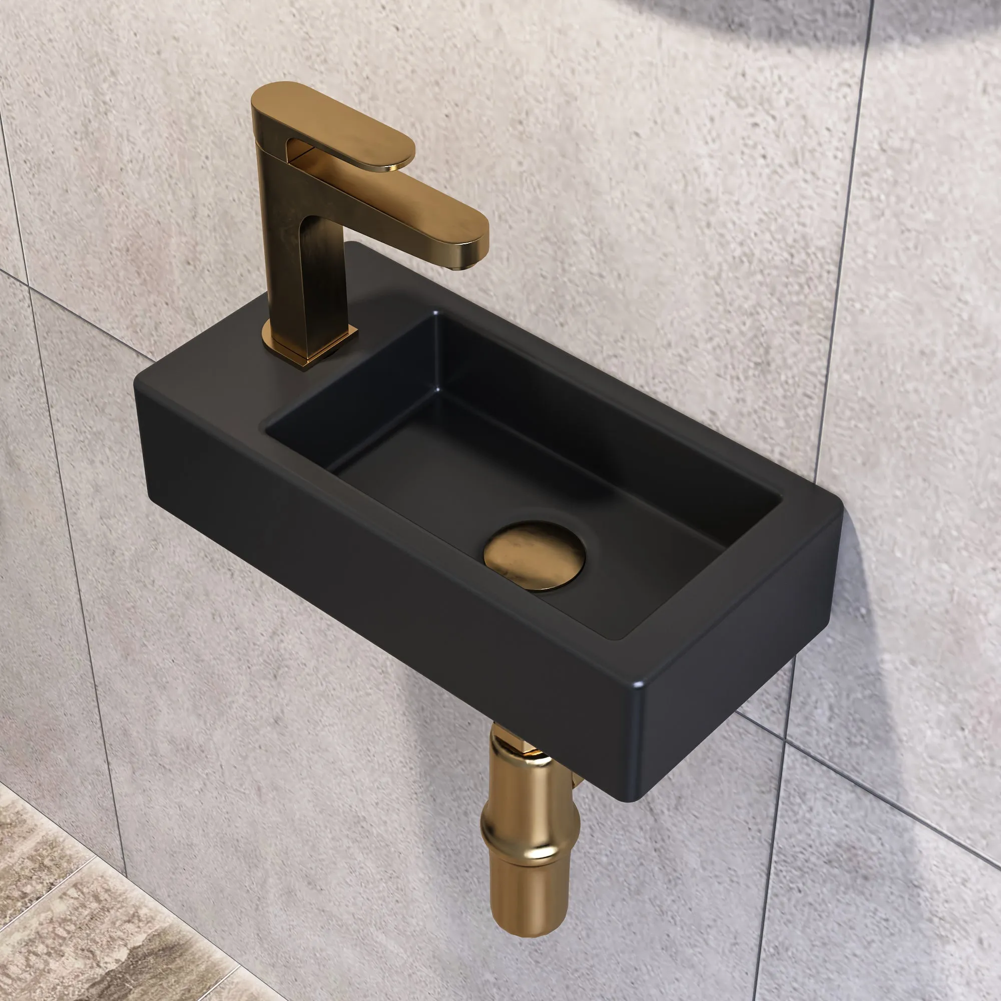 LIBERTY 14" Rectangular Wall-Mount Bathroom Sink, Space-Saving With Multiple Colors