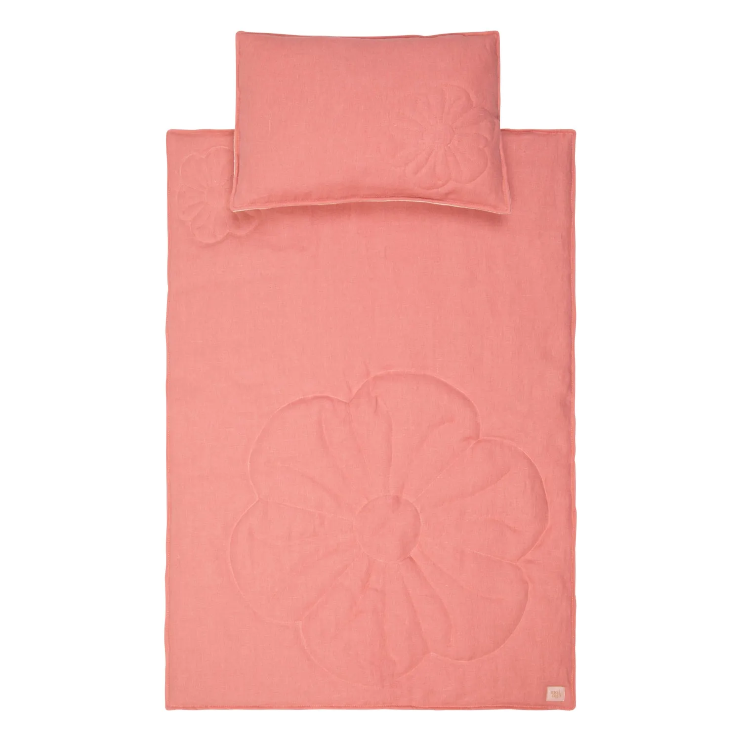 Linen bloom cot bedding set