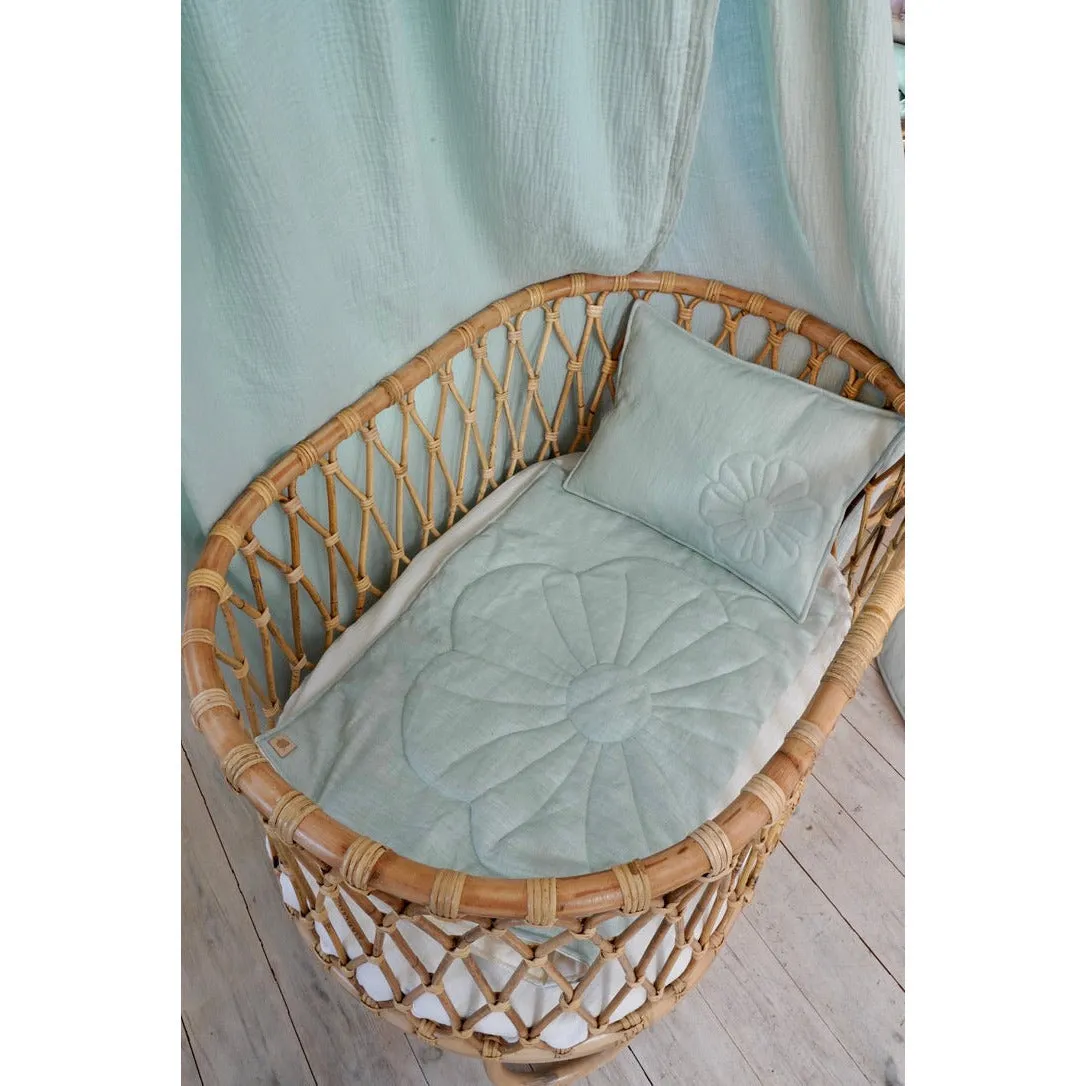 Linen bloom cot bedding set
