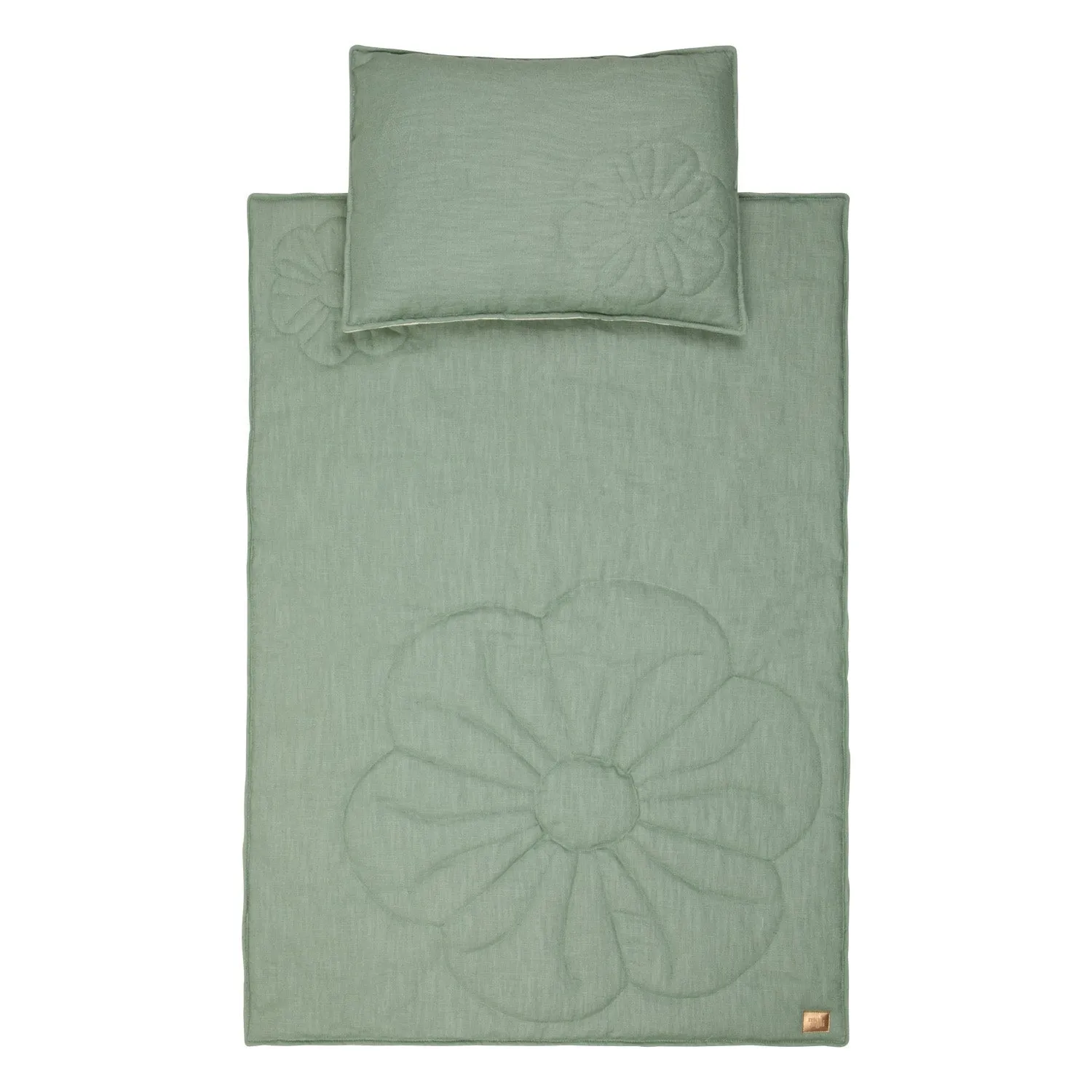 Linen bloom cot bedding set