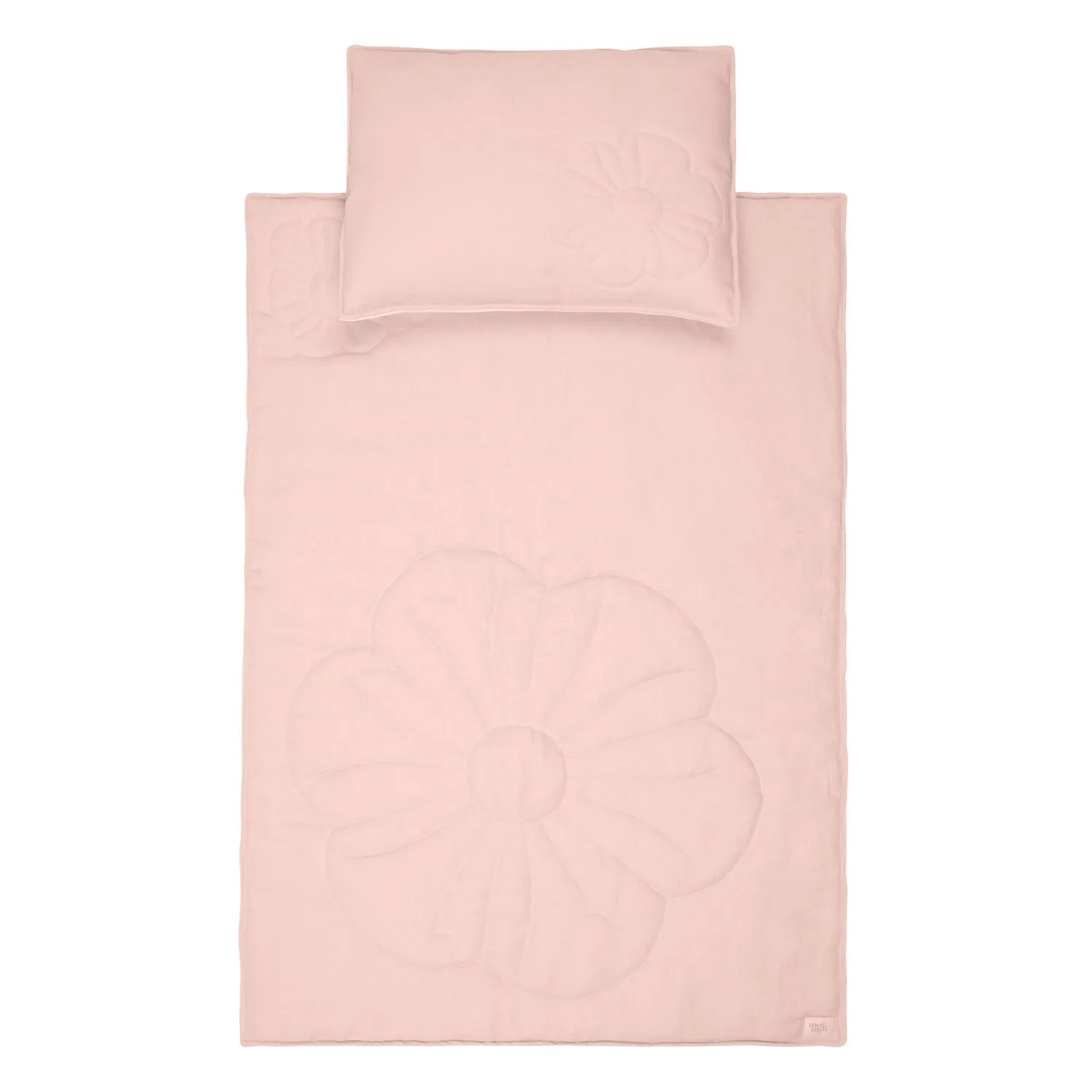 Linen bloom cot bedding set