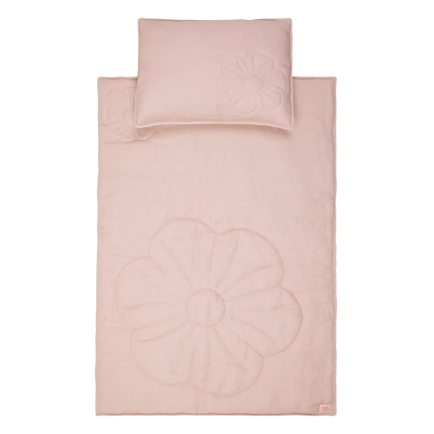 Linen bloom cot bedding set