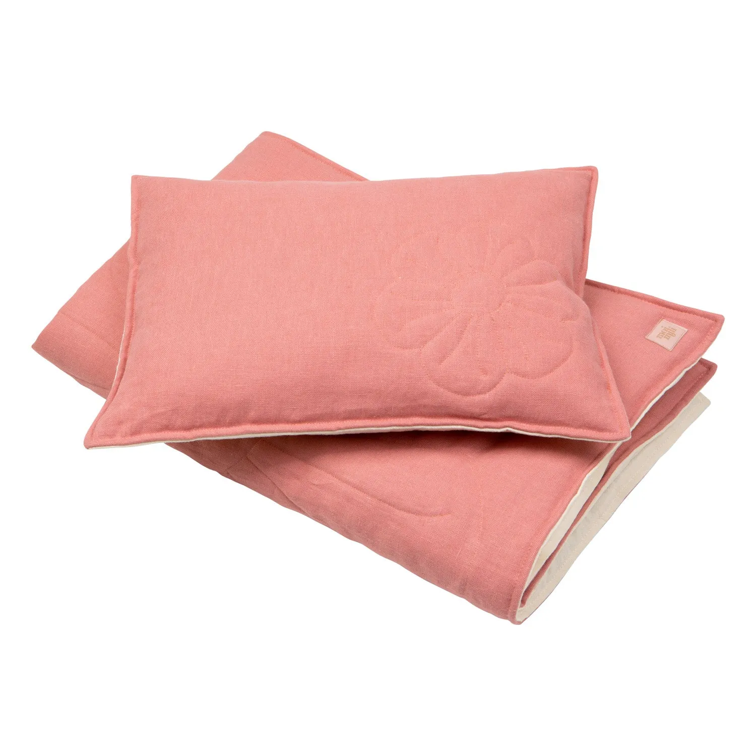Linen bloom cot bedding set