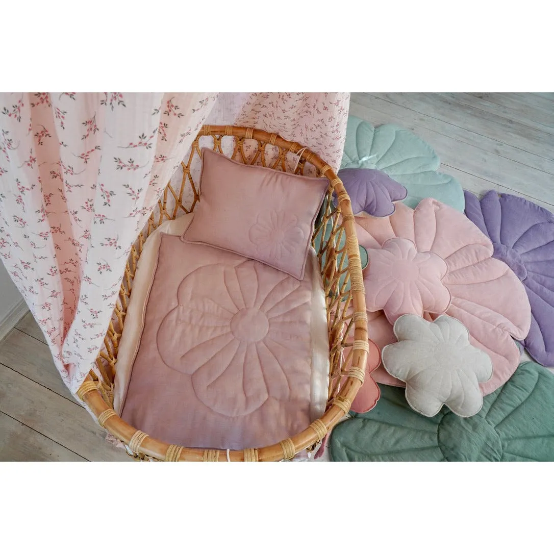 Linen bloom cot bedding set