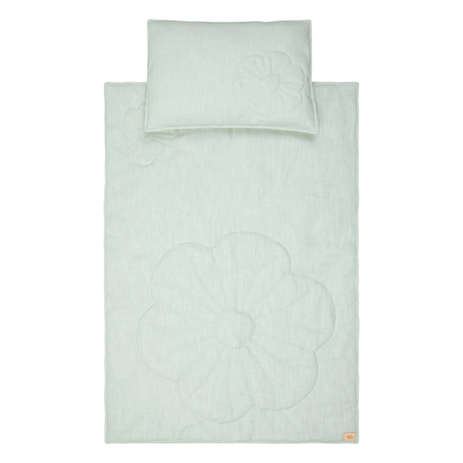 Linen bloom cot bedding set