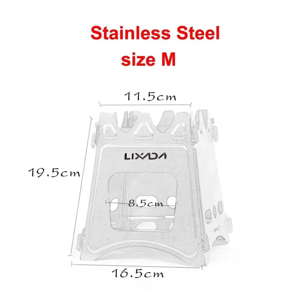 Lixada Compact Folding Titanium Wood Stove Outdoor Camping Stove Cooking Picnic Stove Portable Wood Furnace Burners