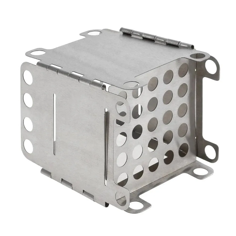 Lixada Ultralight Wood Stove Portable Titanium Folding Wood Stove Outdoor Camping Stove Pocket Burner for Cooking Backpacking