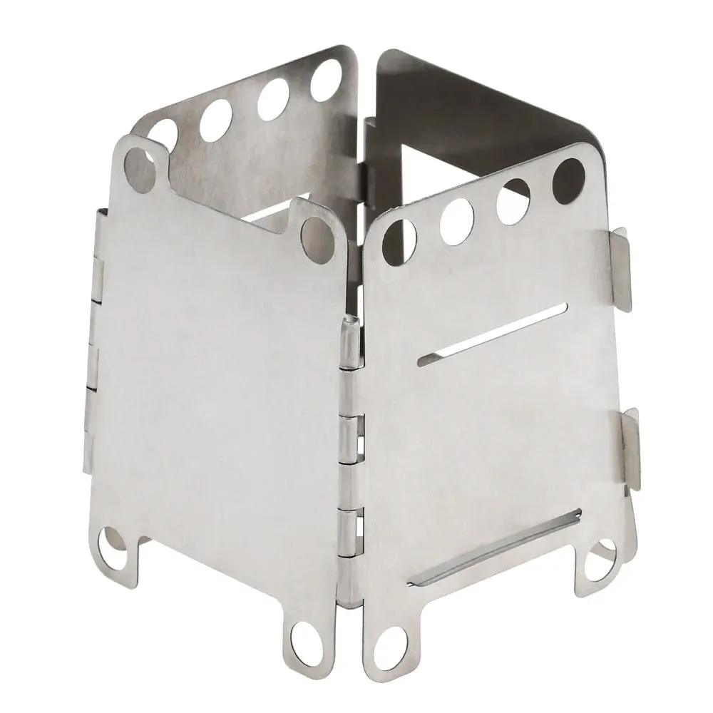 Lixada Ultralight Wood Stove Portable Titanium Folding Wood Stove Outdoor Camping Stove Pocket Burner for Cooking Backpacking