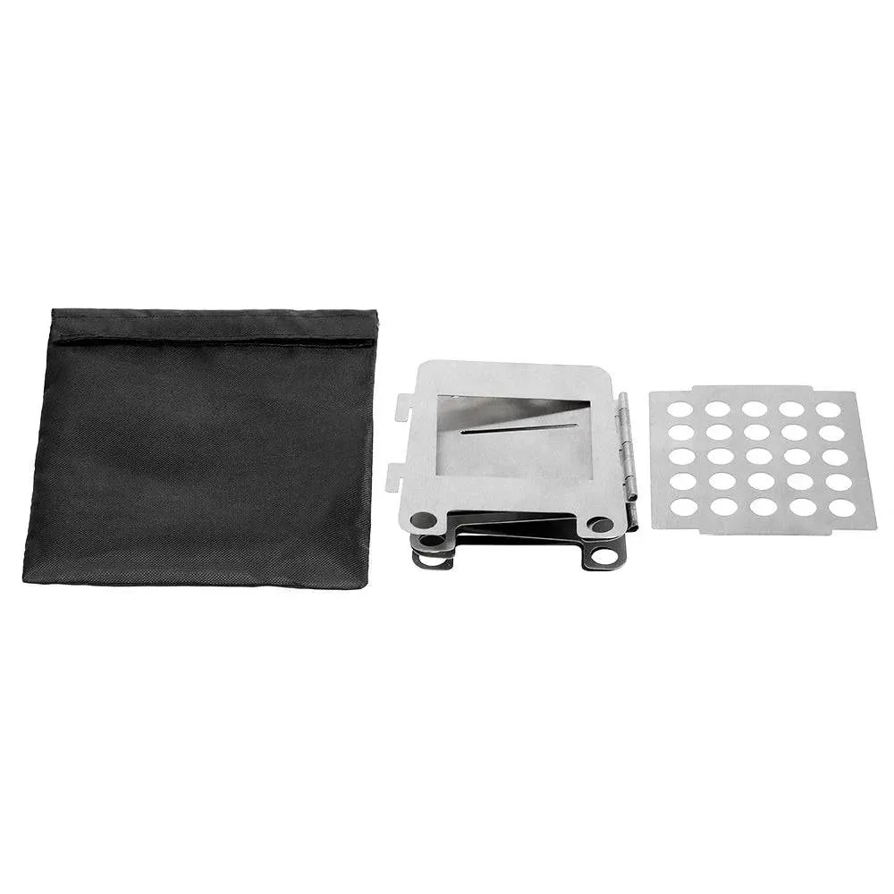 Lixada Ultralight Wood Stove Portable Titanium Folding Wood Stove Outdoor Camping Stove Pocket Burner for Cooking Backpacking