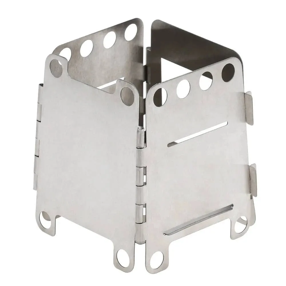 Lixada Ultralight Wood Stove Portable Titanium Folding Wood Stove Outdoor Camping Stove Pocket Burner for Cooking Backpacking