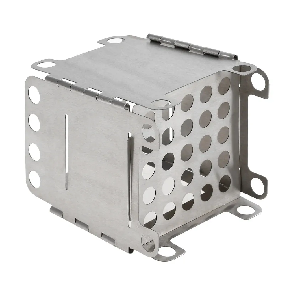Lixada Ultralight Wood Stove Portable Titanium Folding Wood Stove Outdoor Camping Stove Pocket Burner for Cooking Backpacking