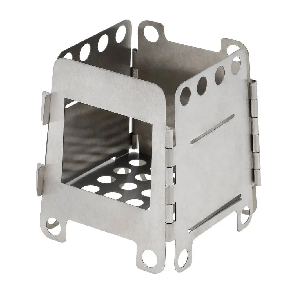 Lixada Ultralight Wood Stove Portable Titanium Folding Wood Stove Outdoor Camping Stove Pocket Burner for Cooking Backpacking