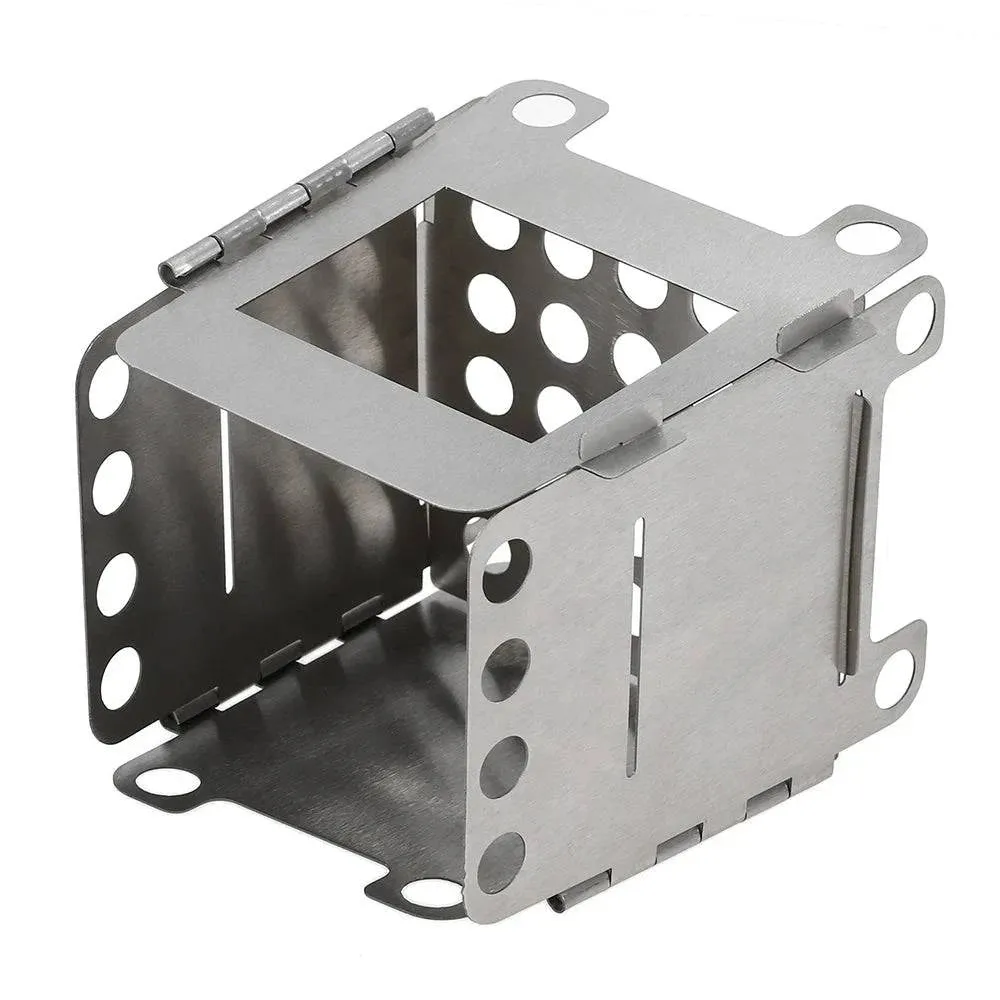 Lixada Ultralight Wood Stove Portable Titanium Folding Wood Stove Outdoor Camping Stove Pocket Burner for Cooking Backpacking