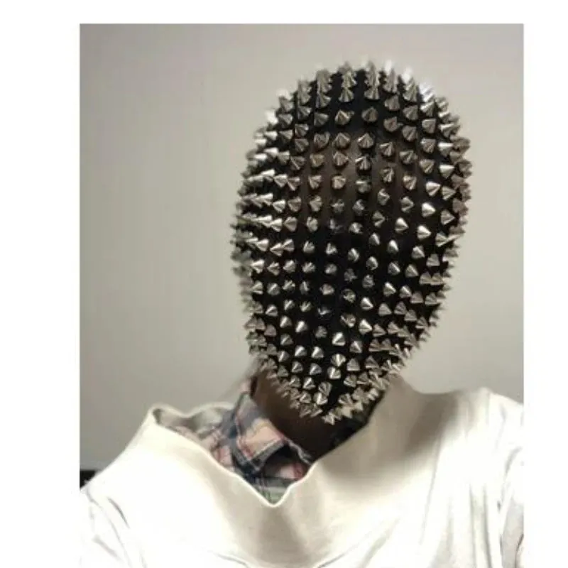 Spiked Crystal Mask Hood Helmet