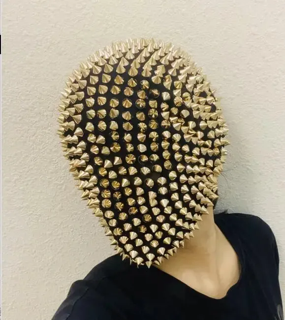 Spiked Crystal Mask Hood Helmet