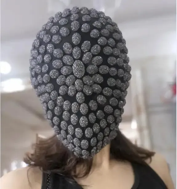 Spiked Crystal Mask Hood Helmet