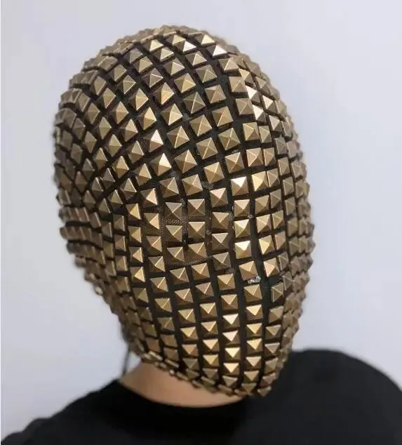 Spiked Crystal Mask Hood Helmet