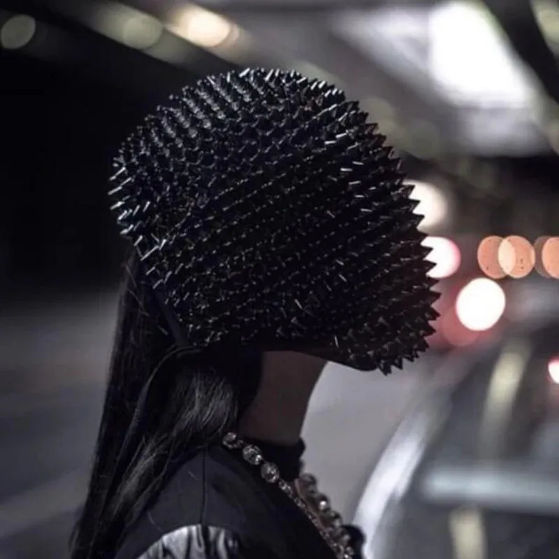 Spiked Crystal Mask Hood Helmet