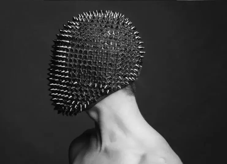 Spiked Crystal Mask Hood Helmet