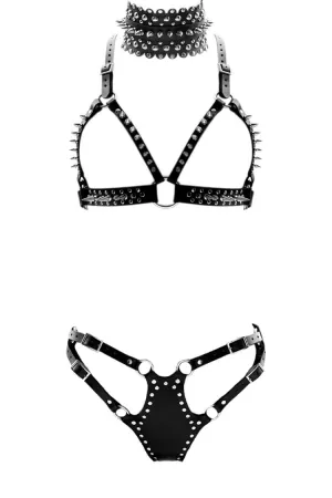 Thorn Leather Fetish Lingerie Set