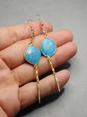 TURQUOISE SPIKES EARRINGS