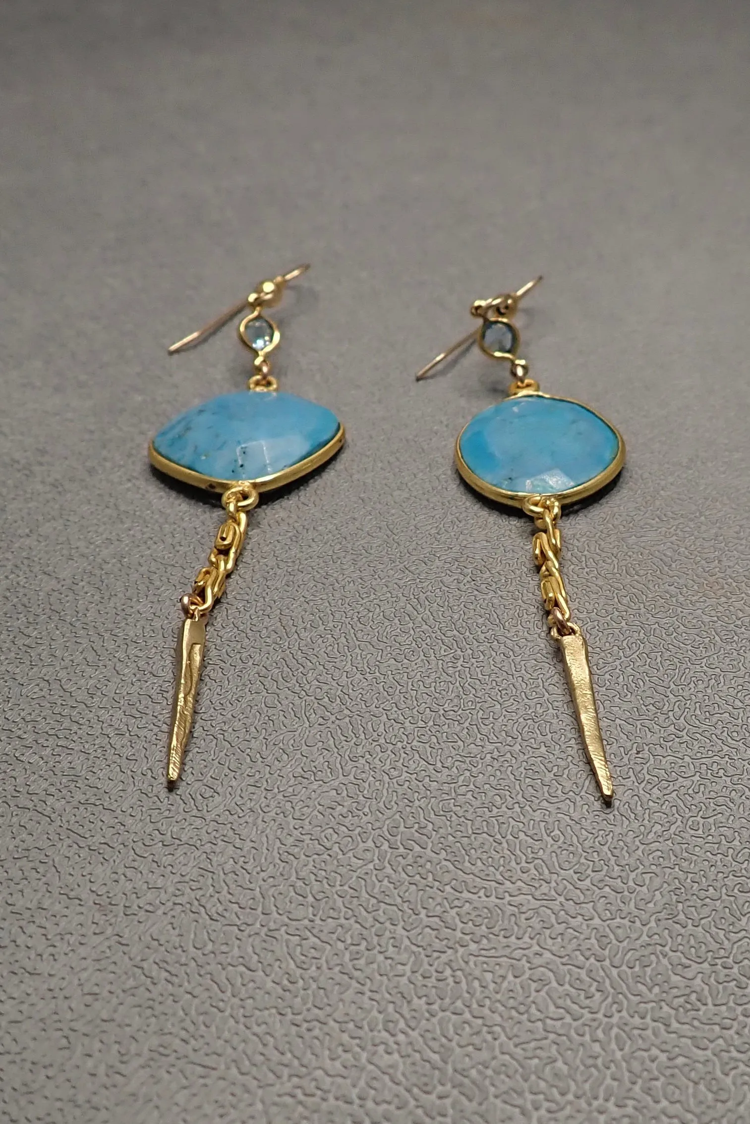 TURQUOISE SPIKES EARRINGS