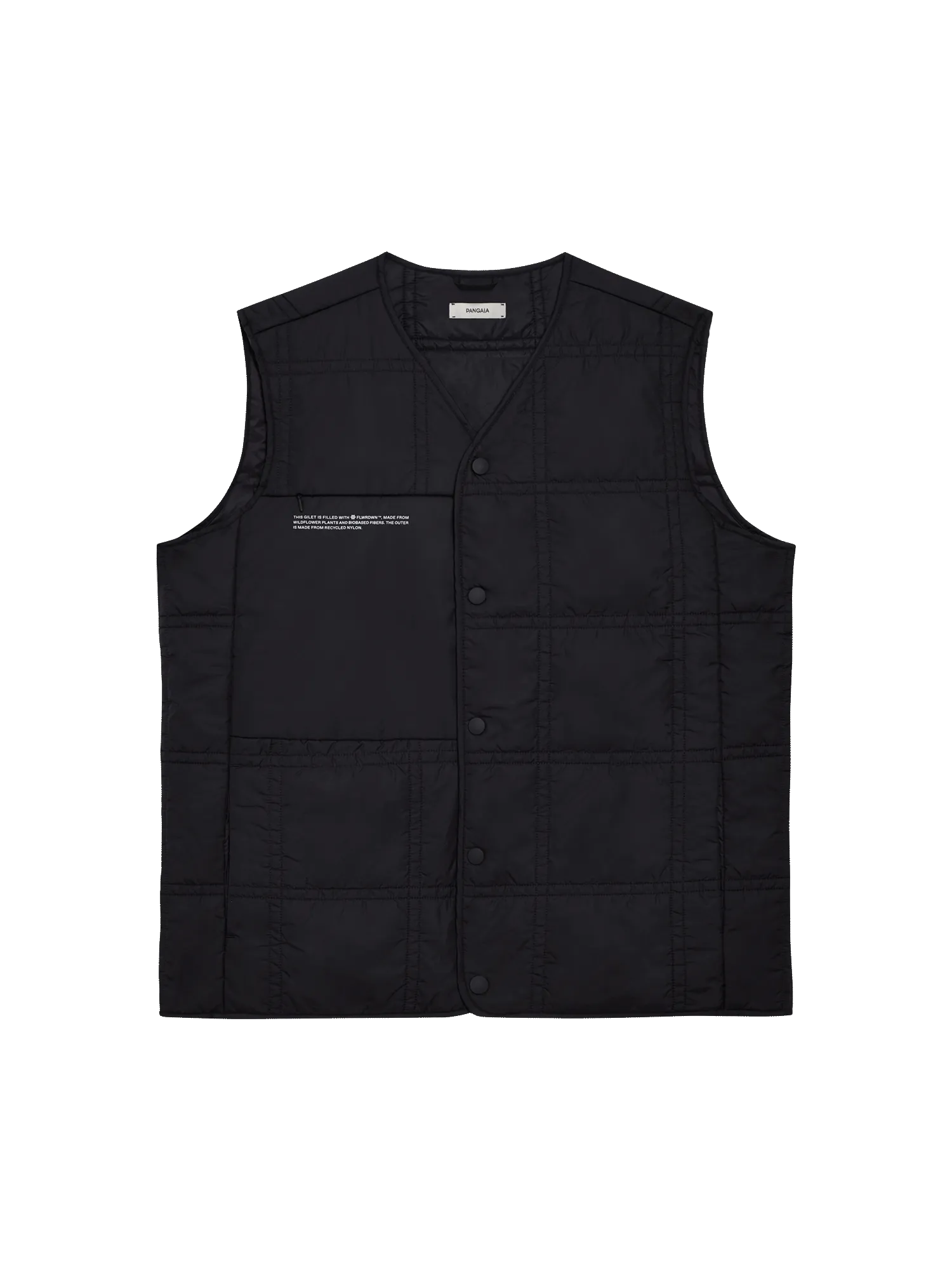 Womens Flower-Warmth Quilted Giletblack