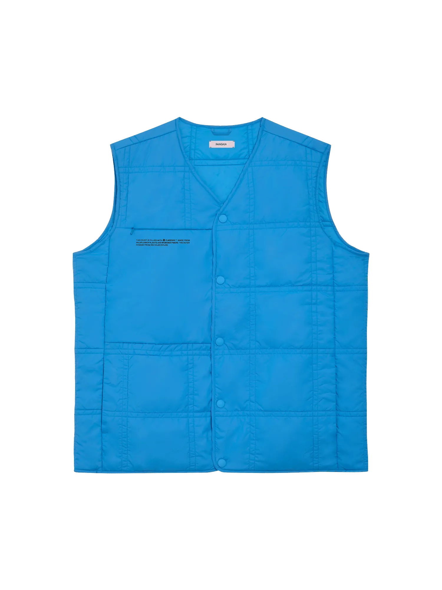 Womens Flower-Warmth Quilted Giletcerulean blue