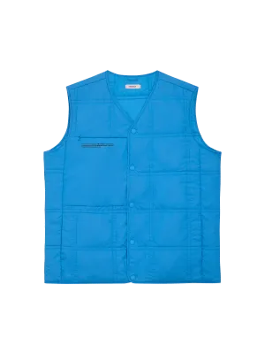 Womens Flower-Warmth Quilted Giletcerulean blue